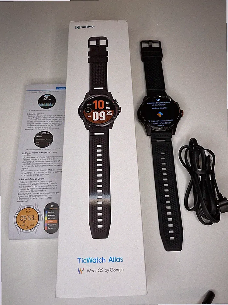 TicWatch Atlas Smartwatch Herren Wear OS Outdoor 90 Stunden Akku GPS Kompass