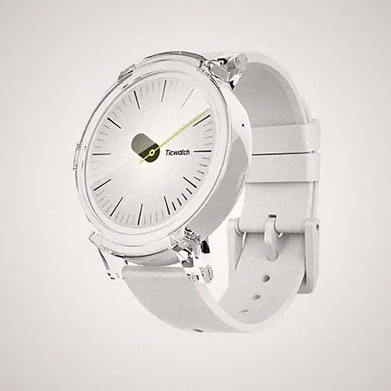 Ticwatch E Smartwatch | WearOS Waterproof Smartwatch | White