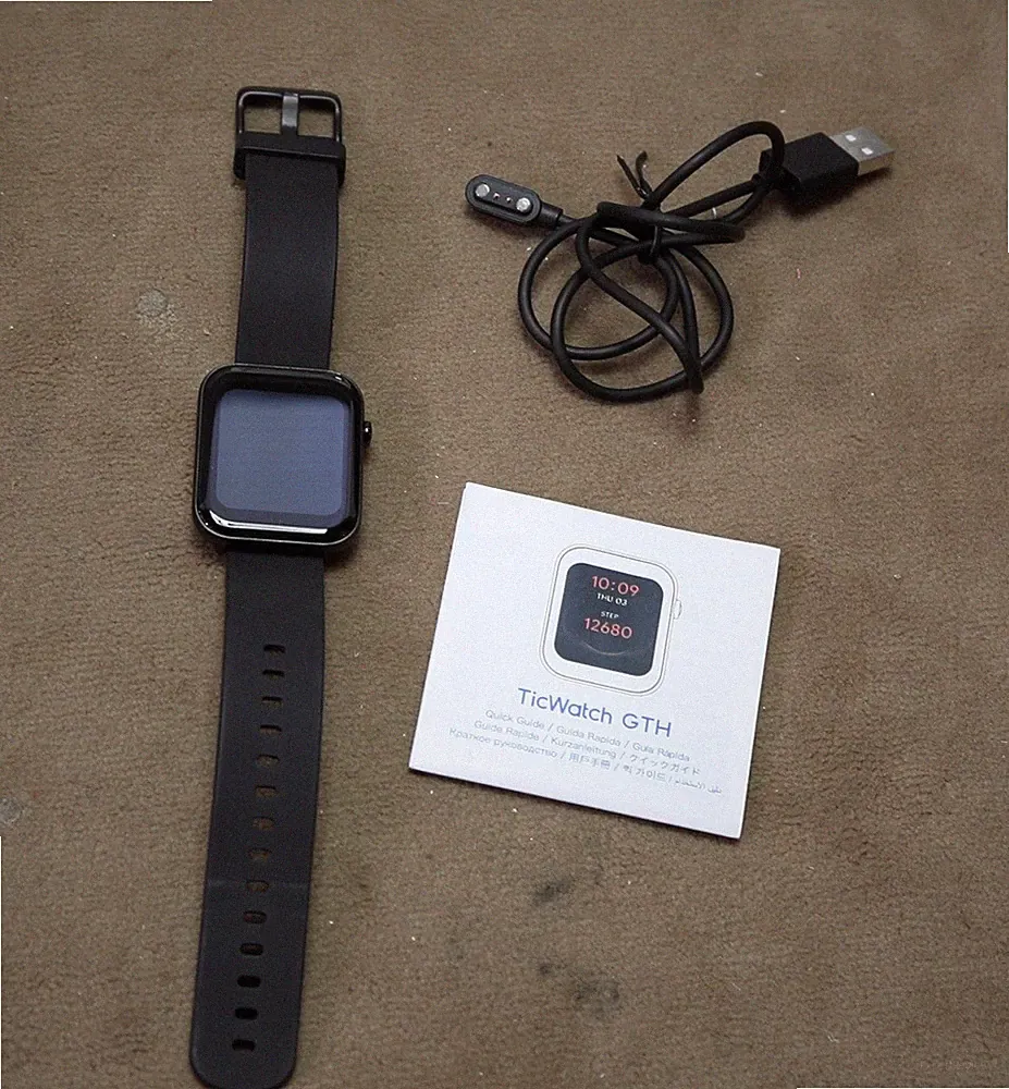 Ticwatch GTH Smartwatch Hauttemp.Messung Blutsauerstoff Herzfreq.