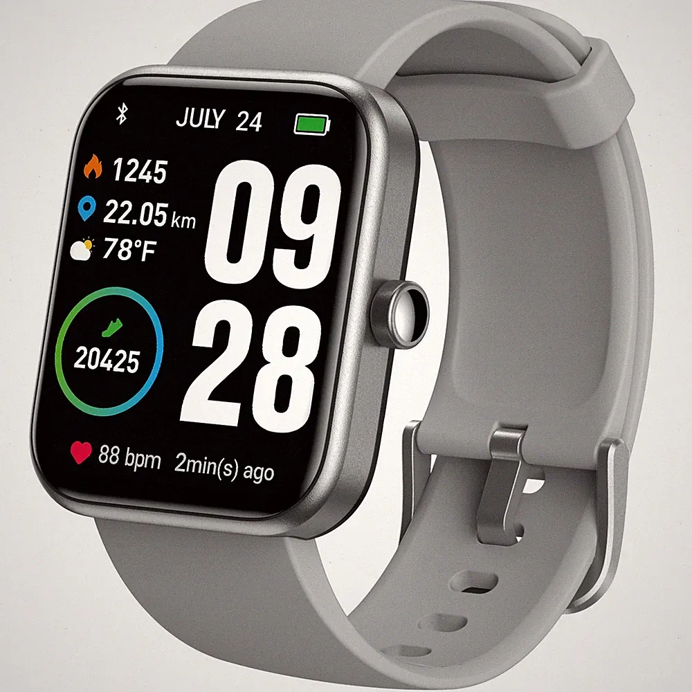 TOZO S2 Smartwatch Alexa Herzfrequenz 1,69-Zoll Touchscreen, 5ATM