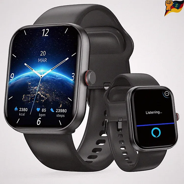 uaue IDW20 Smartwatch, 1,91 Zoll AMOLED, Bluetooth, Schwarz, Herren, mit Alexa