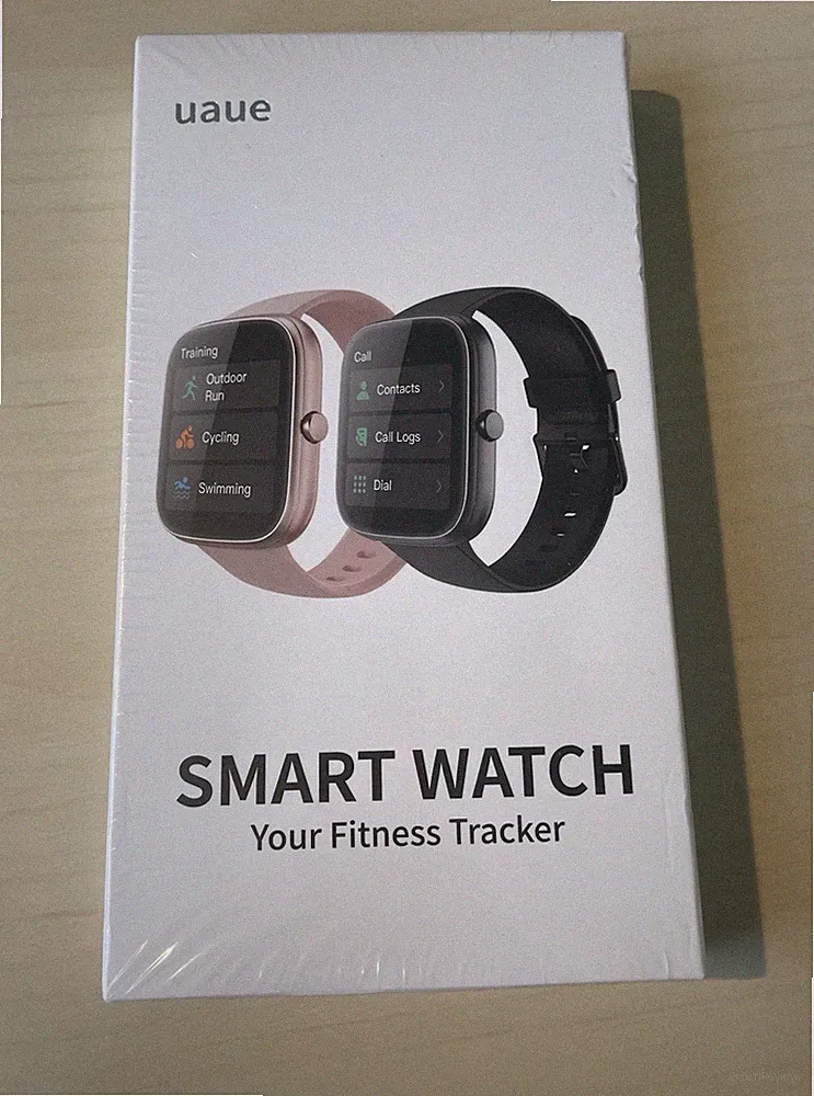 uaue Smart Watch 49mm Fitness Tracker Schwarz Silikon Android iOS Neu