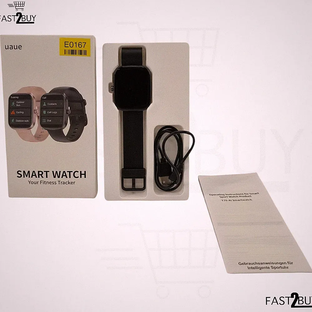 UAUE Smart Watch T70 Fitness Tracker 1.91 Zoll IP68 Schwarz