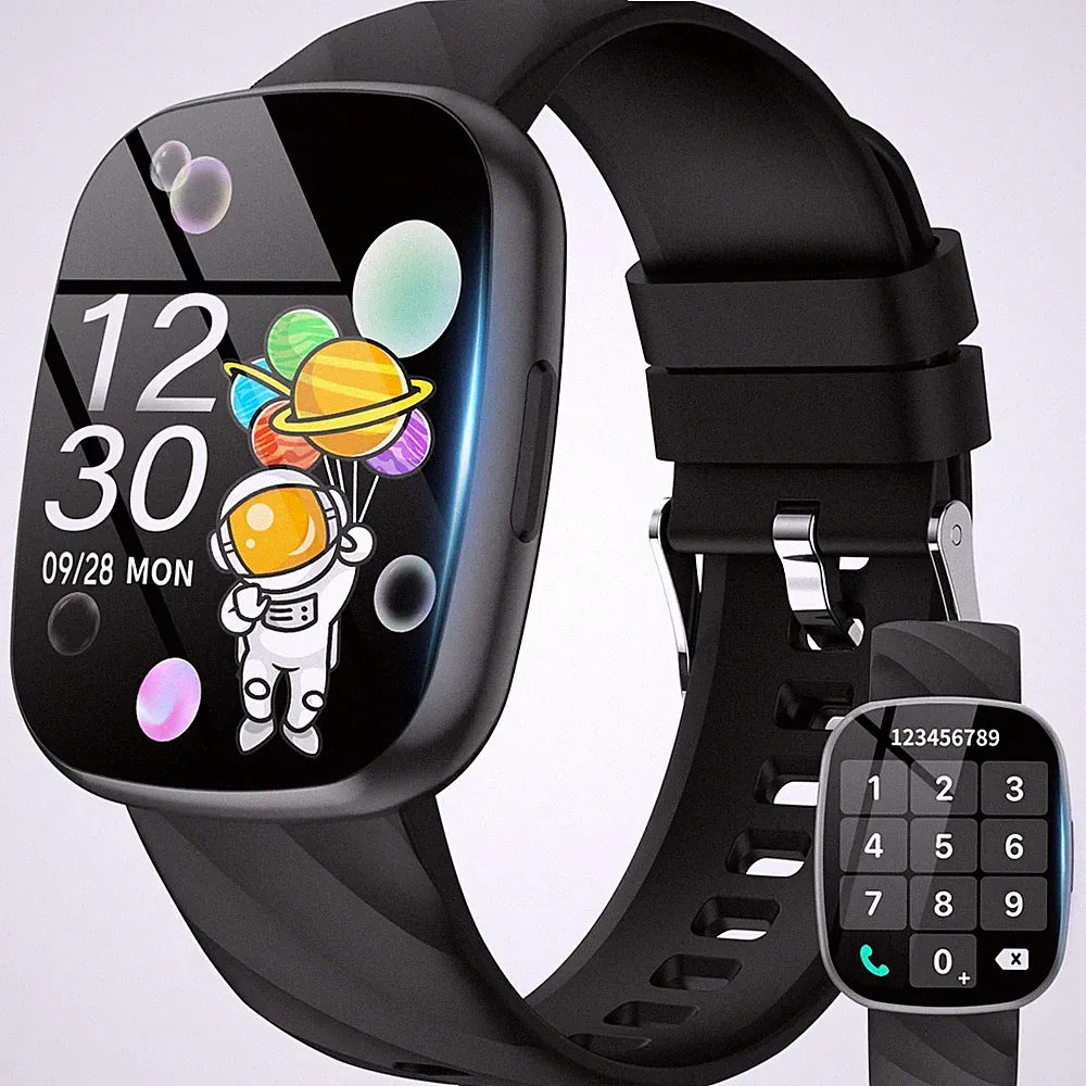 Ucani Smartwatch für Kids 1.83" HD Touch, Sportmodi, Fitness & IP68 Schwarz