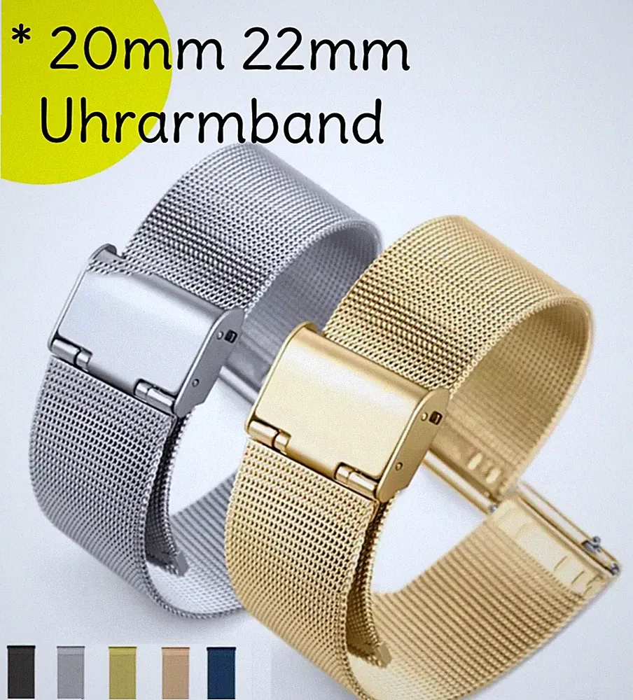 Uhrarmband Metall Armband Edelstahl ✅ 20mm 22mm Milanese Mesh Smartwatch