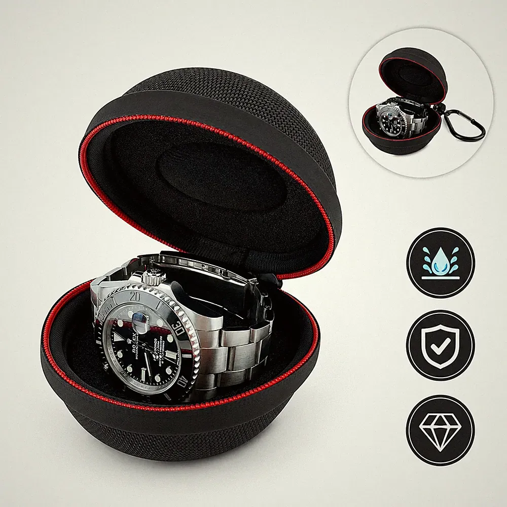 Uhren Reiseetui Wasserdicht Nylon Uhrenbox für Smartwatch Armbanduhr bis 50 mm