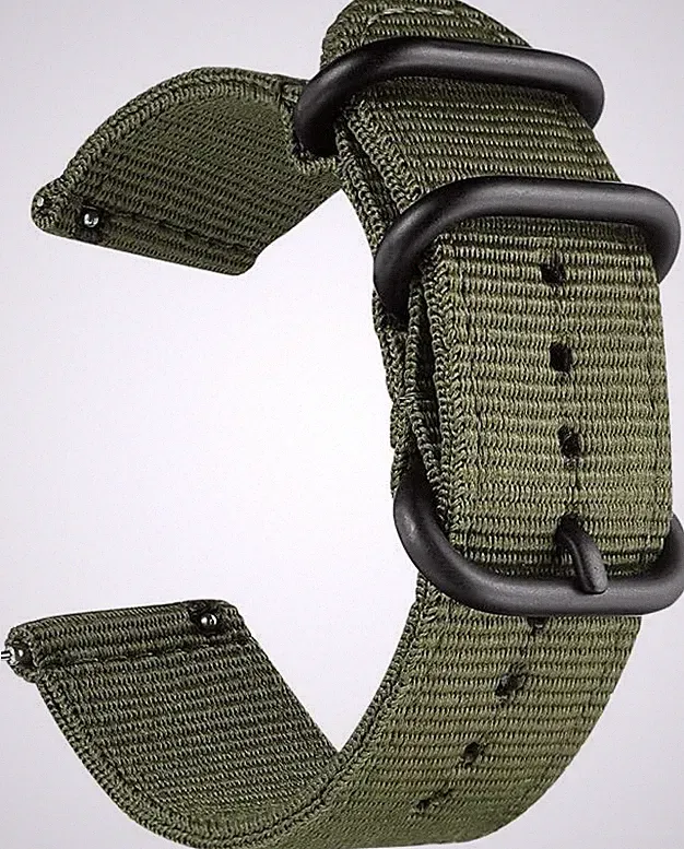 Uhrenarmband 18-24mm Nylon Canvas Woven Loop Verstellbar für Smart-Watch Sport