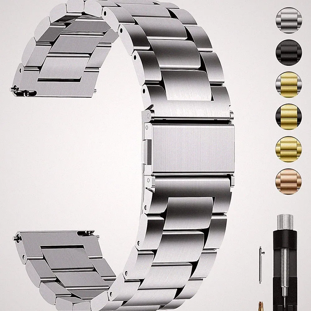 Uhrenarmband 20mm Edelstahl Damen Smartwatch Ersatzarmband Silber