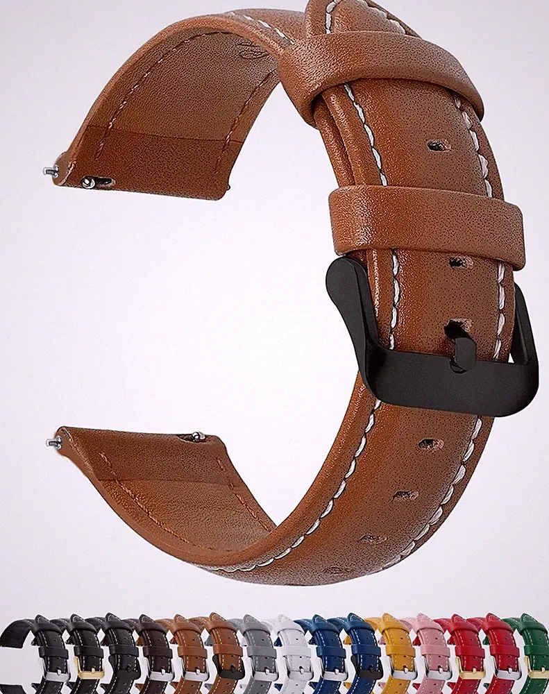 Uhrenarmband 20mm Leder Universal Smartwatch 12 Farben