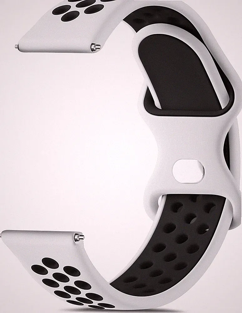 Uhrenarmband 20mm Silikon Wasserdicht Atmungsaktiv Zweifarbig Smartwatch Herren