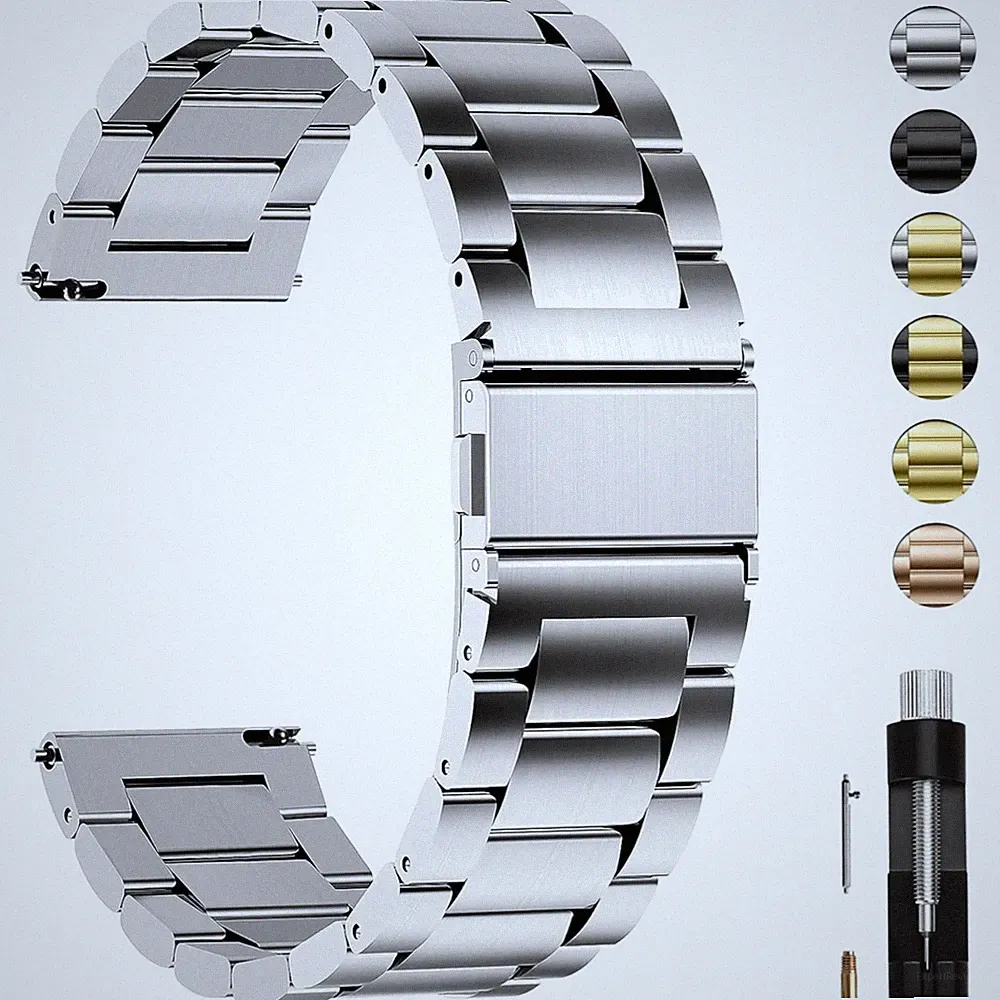 Uhrenarmband 22mm Edelstahl Smartwatch Damen elegante kompatibel Garmin Samsung