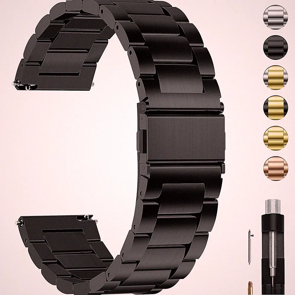 Uhrenarmband 22mm Edelstahl Smartwatch Damen Fossil Samsung Garmin