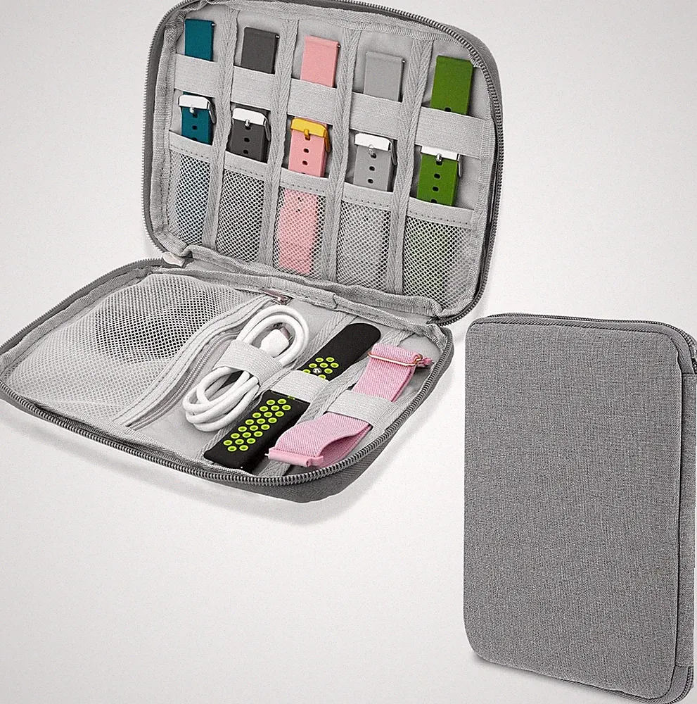 Uhrenarmband Aufbewahrungsbox Organizer Tasche wasserdicht Grau für Smartwatch