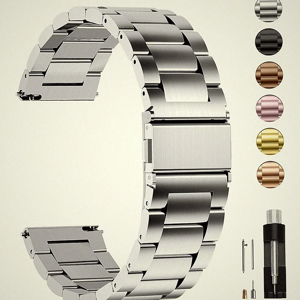 Uhrenarmband Edelstahl 20mm Smartwatch Ersatzarmband Wechsel Silber
