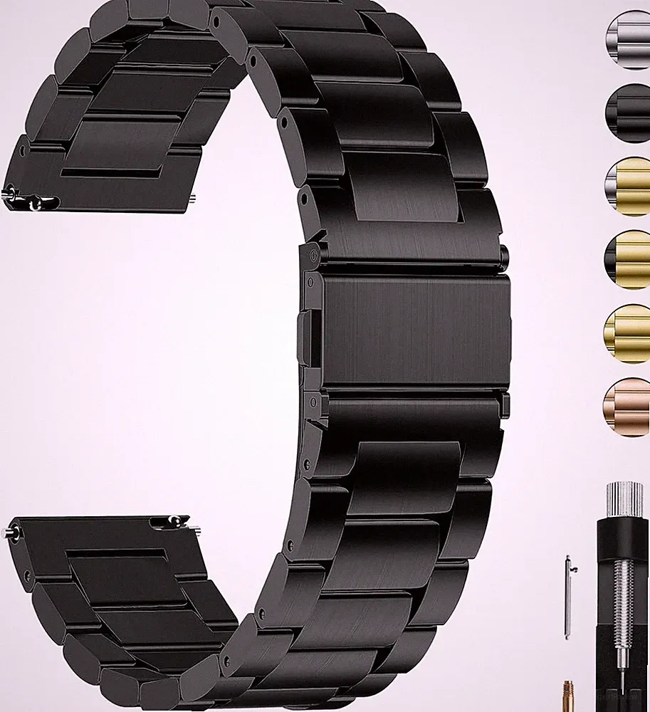 Uhrenarmband Edelstahl 22mm für Traditionale Uhren Smartwatches Herren Damen