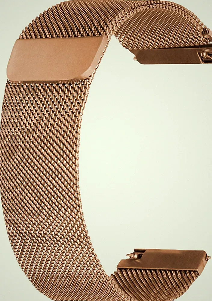 Uhrenarmband Edelstahl Magnetband Milanaise 20 mm Mesh Smartwatch Band Roségold