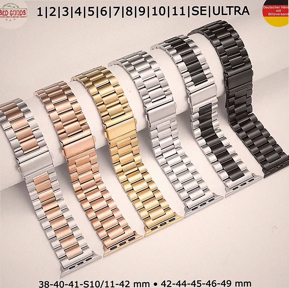 Uhrenarmband Gliederarmband für Apple Watch 1-9 10 11 SE ULTRA Edelstahl Metall
