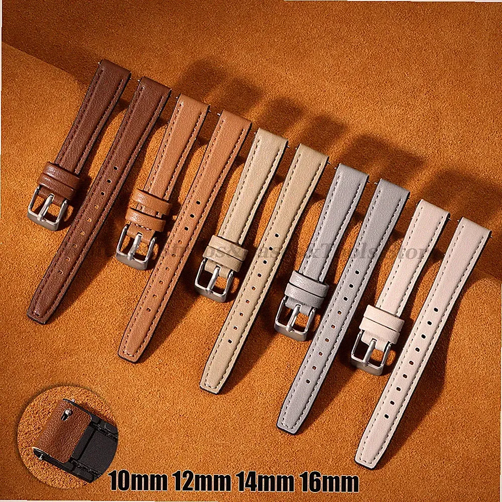 Uhrenarmband Leder Nylon 10 mm bis 16 mm Vintage Stil Damen Herren Austausch