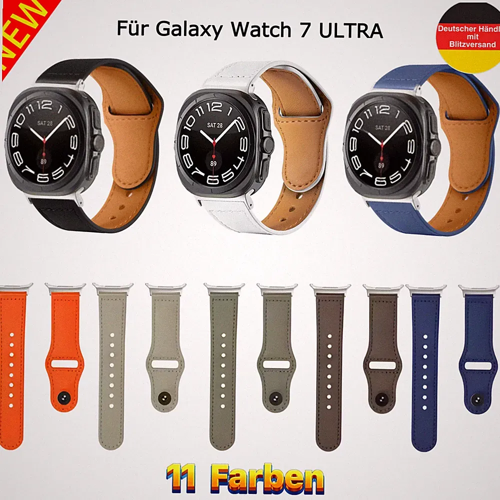 Uhrenarmband Leder Samsung Galaxy Watch 7 Ultra 47 mm Premium Smart Watch Uhr