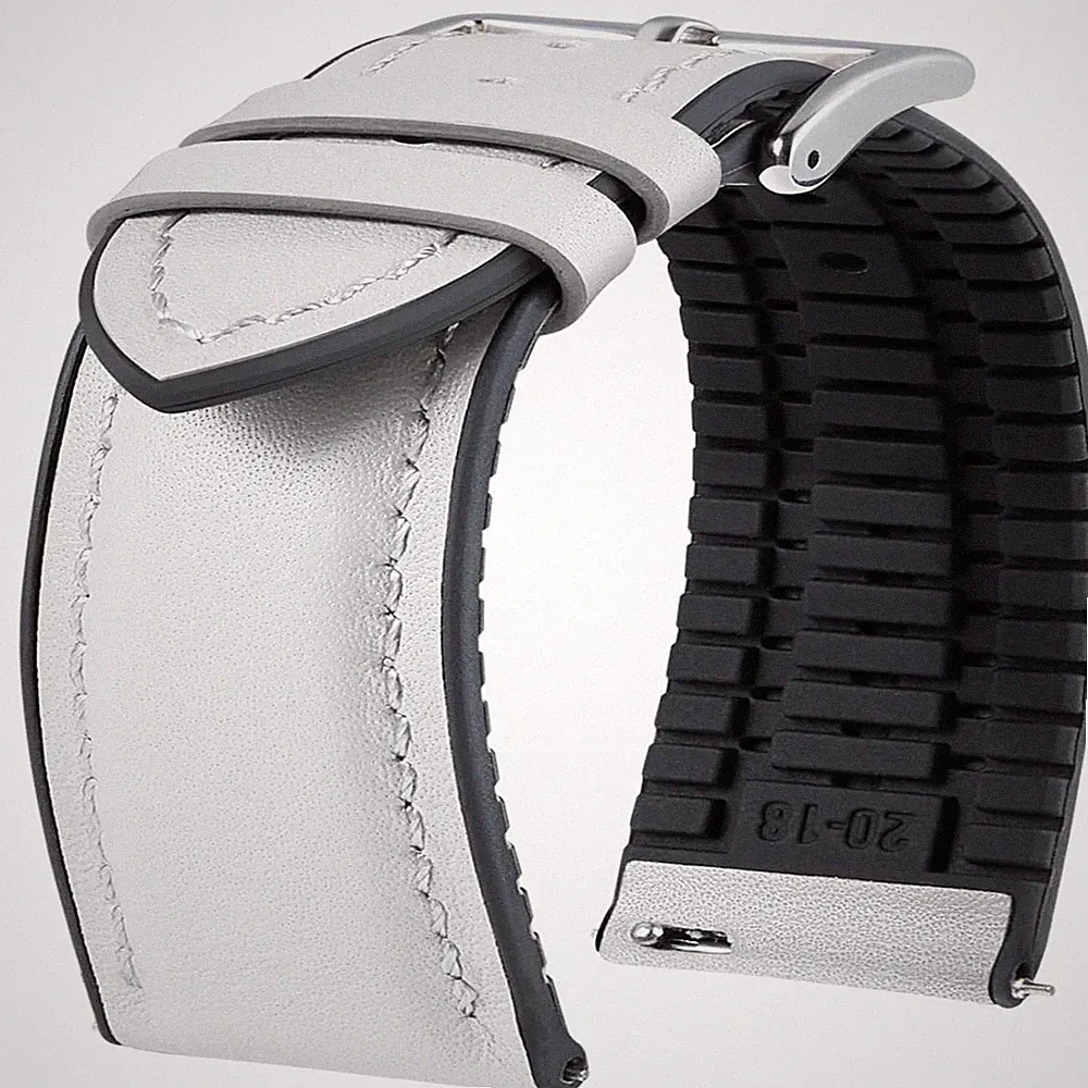 Uhrenarmband Leder Silikon 18mm Schnellverschluss Hybrid Smartwatch Herren Damen
