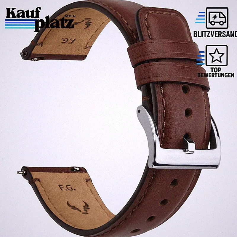 Uhrenarmband Leder Vintage 18-24mm Ersatzarmband für Smartwatch Herren Damen