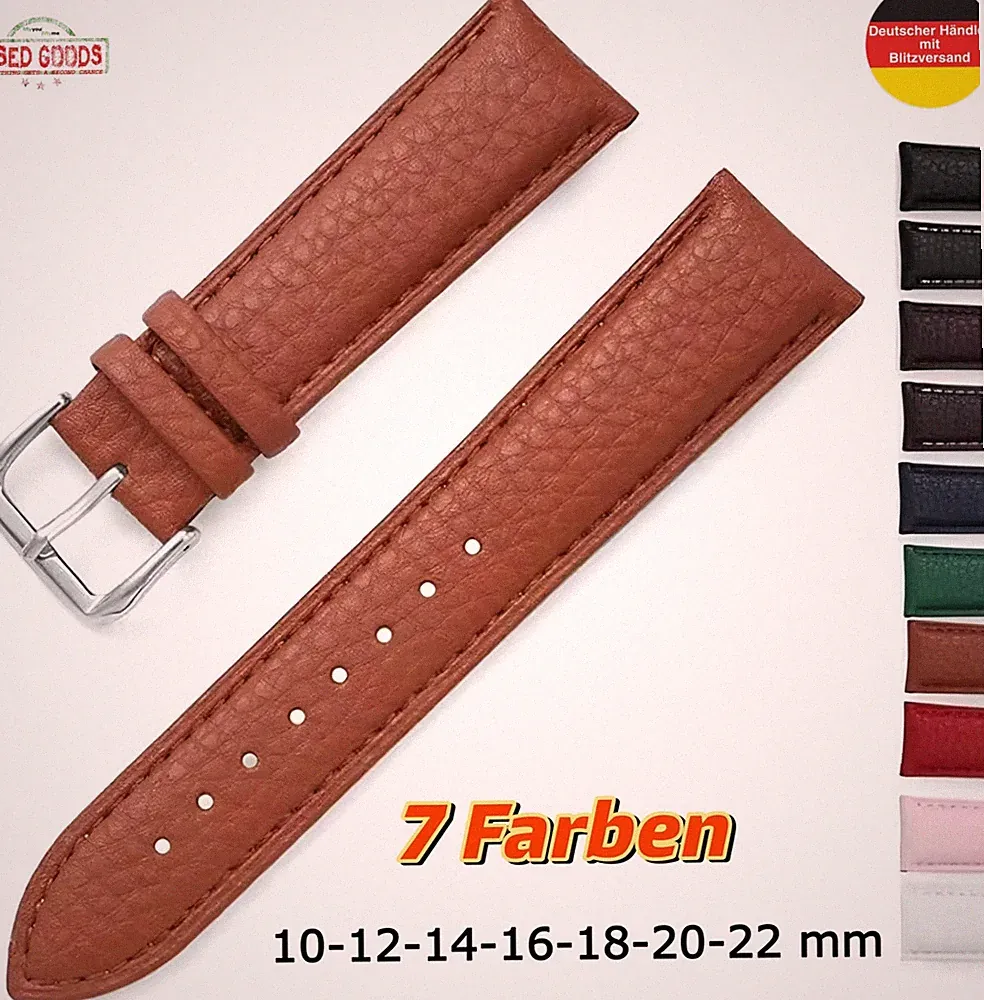 Uhrenarmband Lederarmband 10-22 mm feine Krokoprägung Universell Smart Watch Uhr