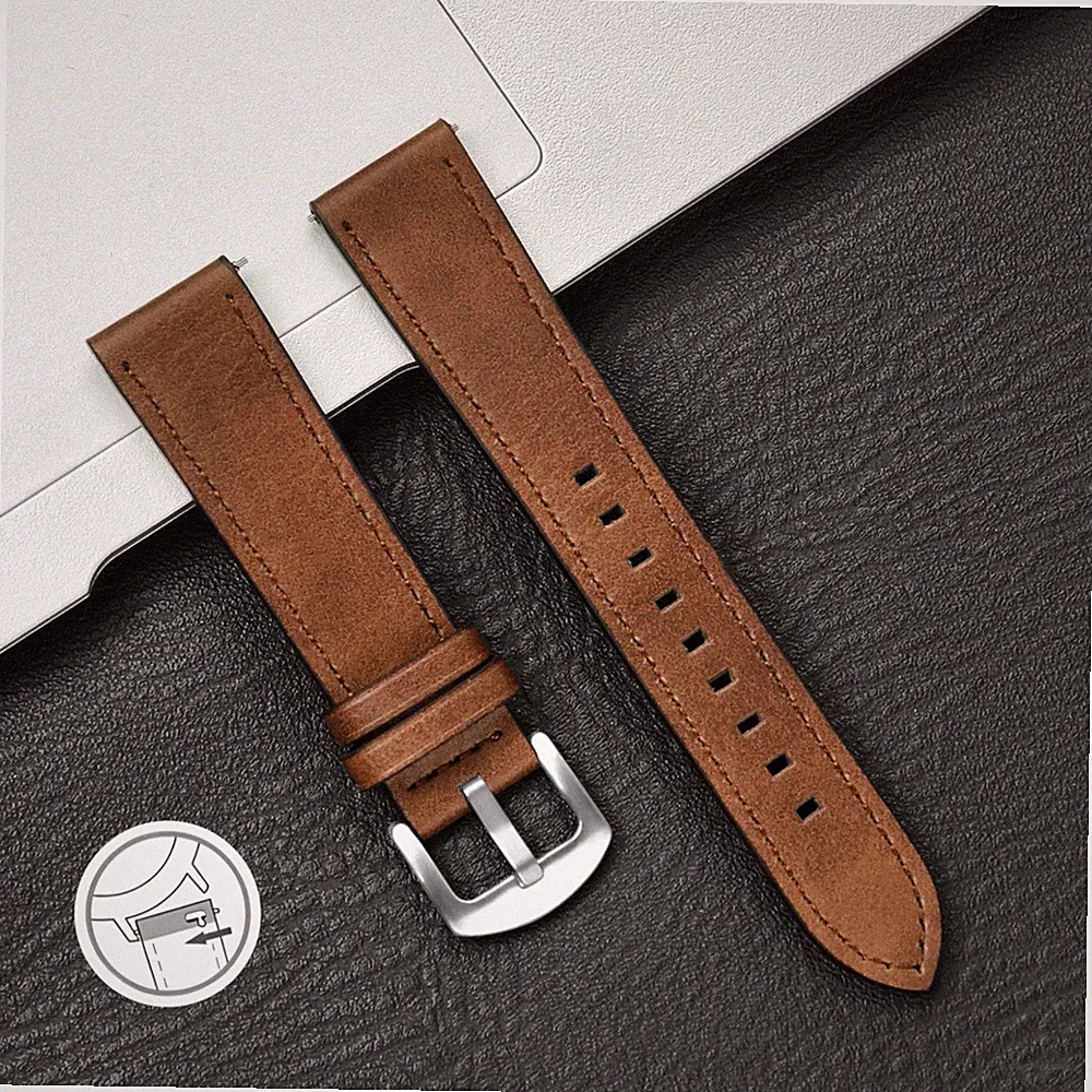 Uhrenarmband Lederarmband Universell 20 22 mm Silber Schwarz Schließe Uhr Watch