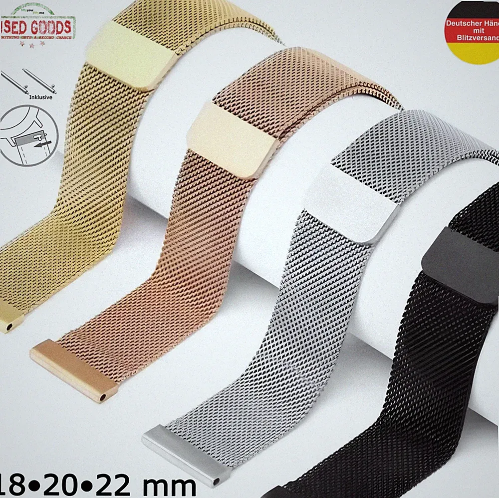 Uhrenarmband Magnet Milanaise Edelstahl Armband Universell Metall Uhr 18-22 mm