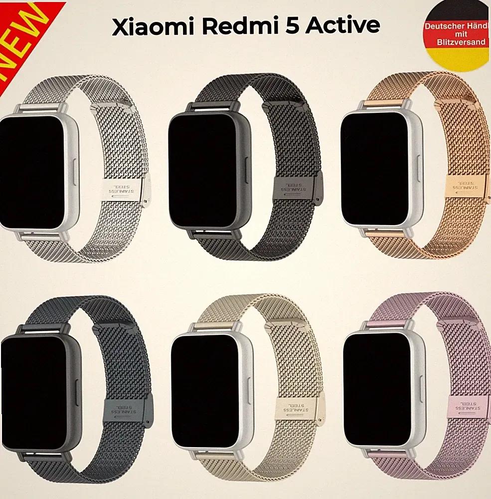 Uhrenarmband Milanaise für Xiaomi Redmi 5 Active 22 mm Ersatzband Smart Watch