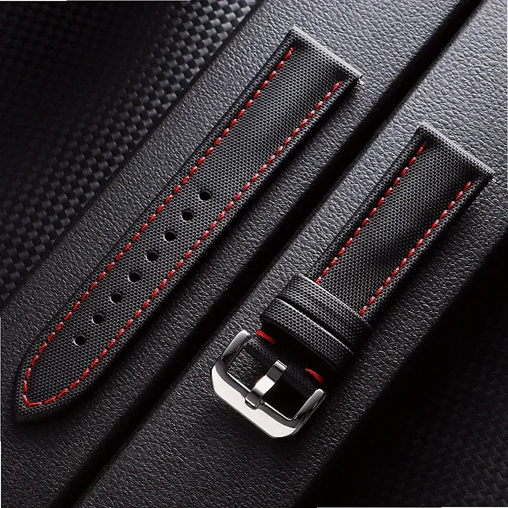 Uhrenarmband Segeltuch Nylon 20mm 22mm 23mm Schnellverschluss Textil Stoffband
