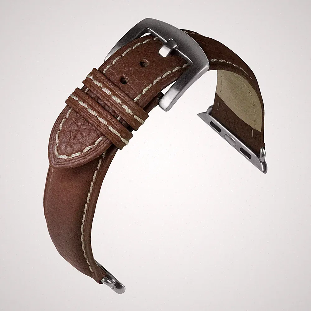 Uhrenarmband Smartwatch Rindsleder Braun von Eulit - 22, 24 mm - Ersatz-Armband