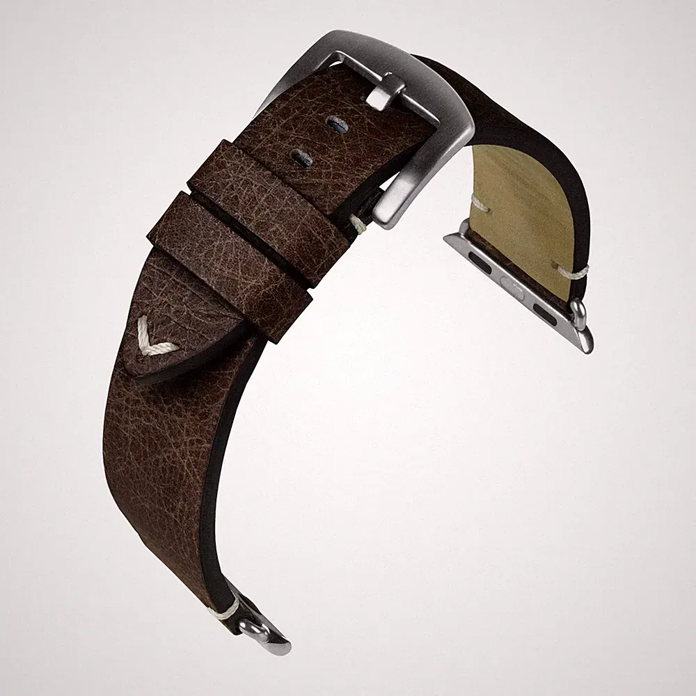 Uhrenarmband Smartwatch Rindsleder Dunkelbraun von Eulit - 22, 24 mm