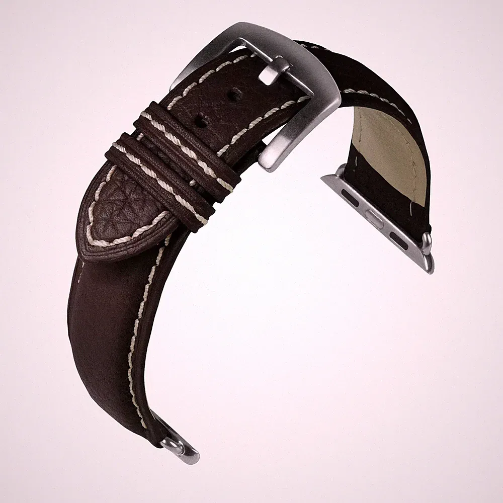 Uhrenarmband Smartwatch Rindsleder Dunkelbraun von Eulit - 22, 24 mm