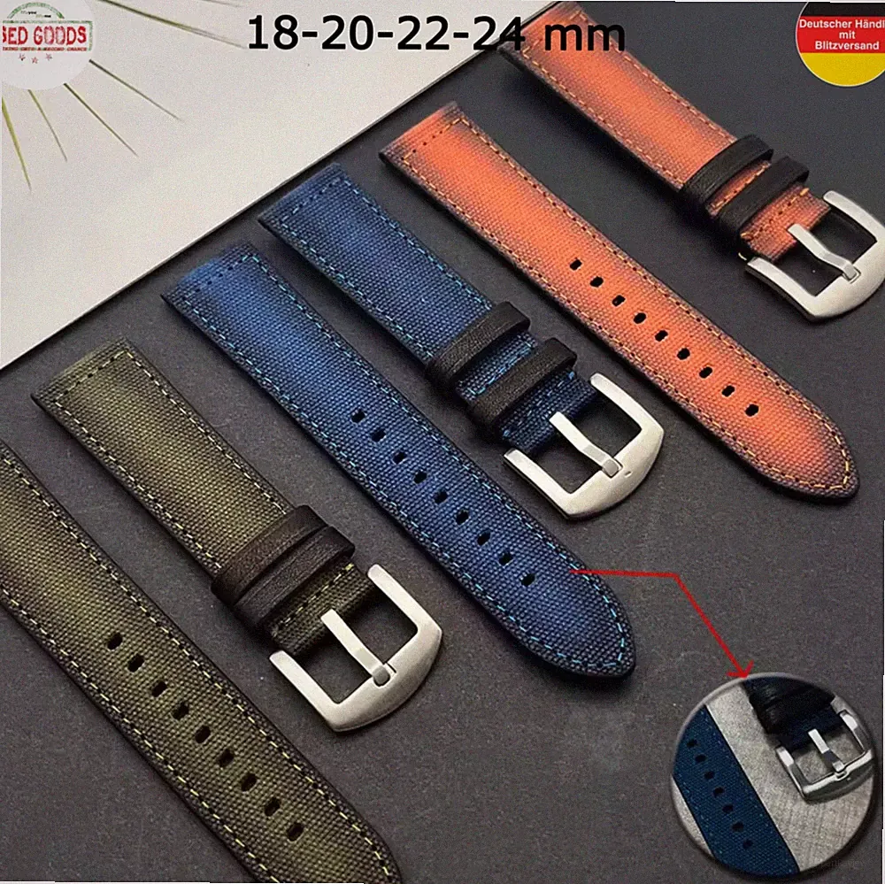 Uhrenarmband Soft Nylon 18 20 22 24 mm Universell Ersatzband Armband Sport Luxus