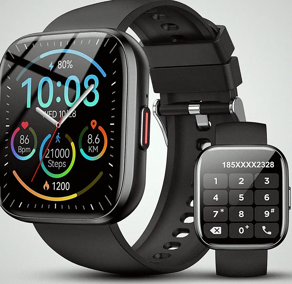 Ultra Smartwatch Herrenuhr Fitnessuhr Wasserdicht Touch Schwarz Ultra Leicht