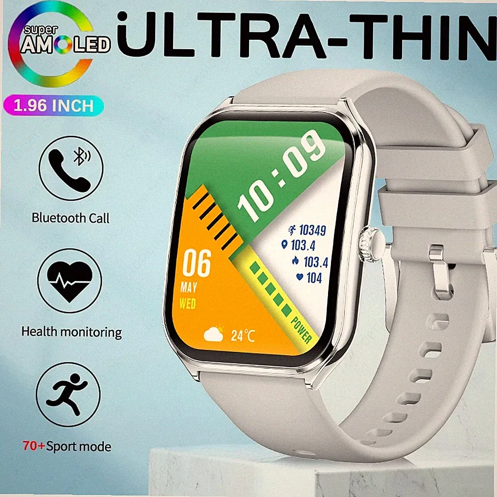 UltraThin Damen Smartwatch MT61 1,96" AMOLED Sport Fitness Bluetooth 5.2