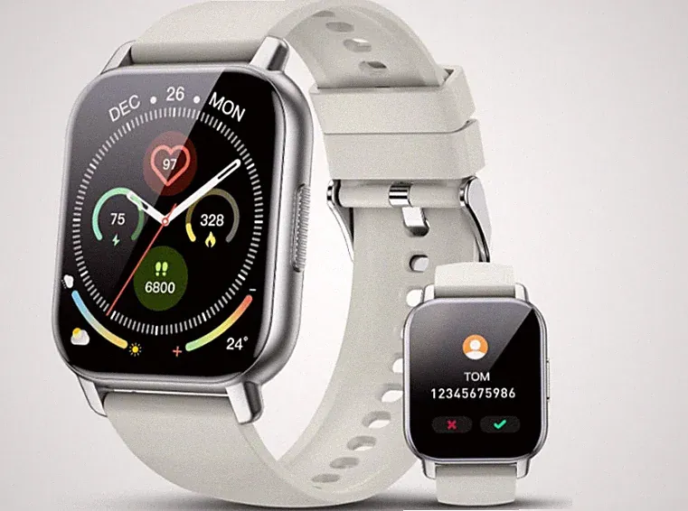 Unisex Weiß 1,85" HD Bildschirm Fitnessuhr, 110+ Sportmodi, Aktivitätstracker