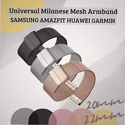 Universal Metall Armband Edelstahl ✅ 20/ 22mm Milanese Mesh Smartwatch Band