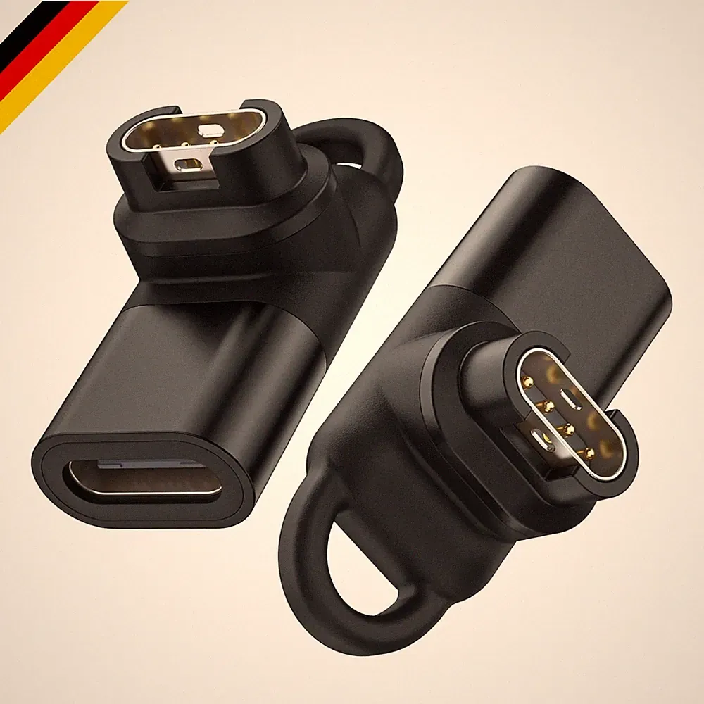 USB C Ladekabel Adapter 2er-Pack schwarz für Garmin Uhren kompatibel