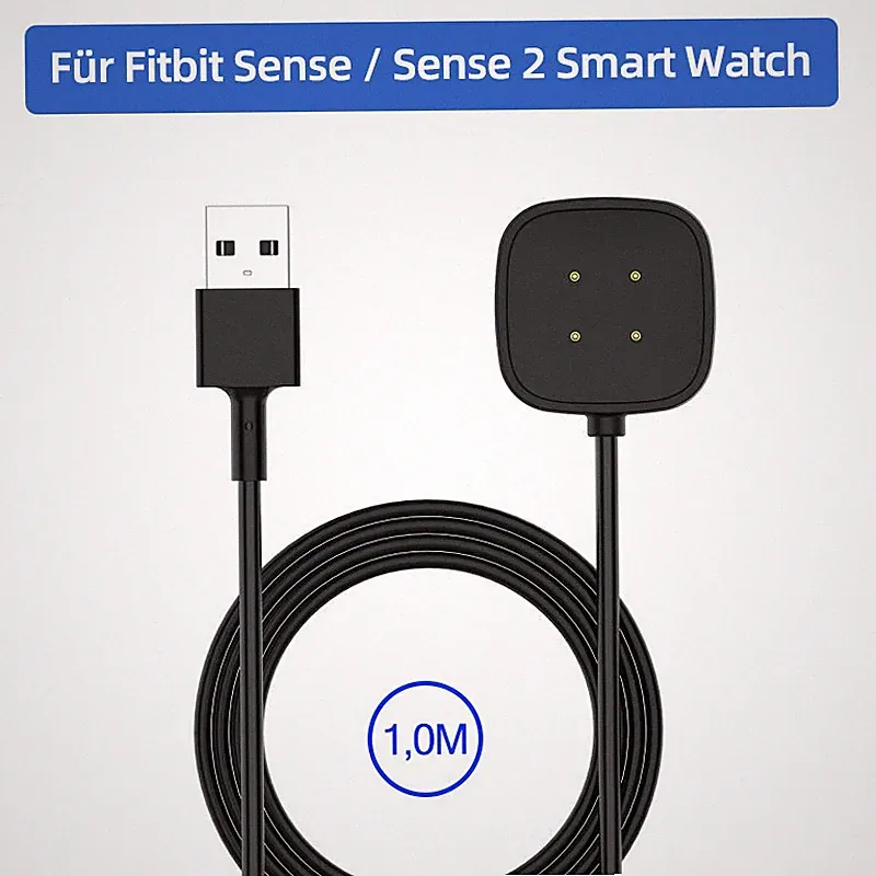 USB Ladegerät Für Fitbit Sense / Sense 2 Smart Watch Magnetisch Ladekabel 1m