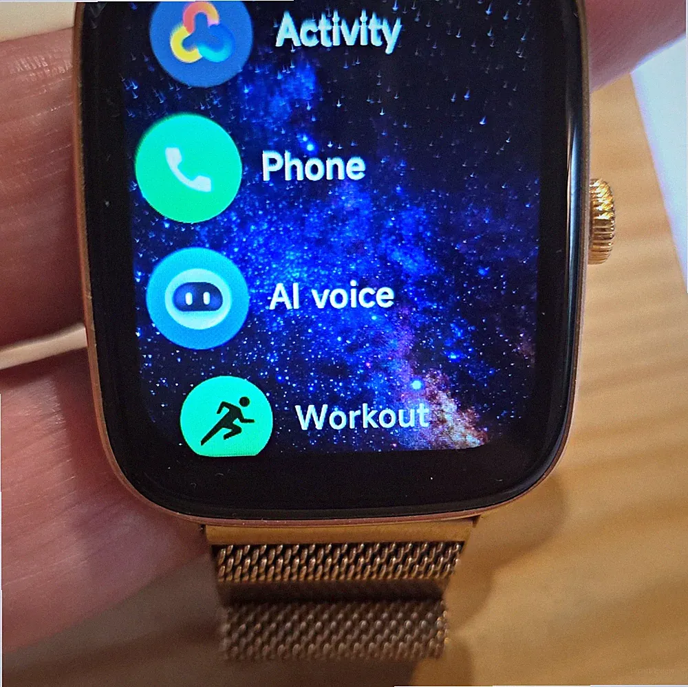 VeryFit Smart Watch IDW28 Smartwatch rechteckig 44 mm Gold Metallarmband Touch