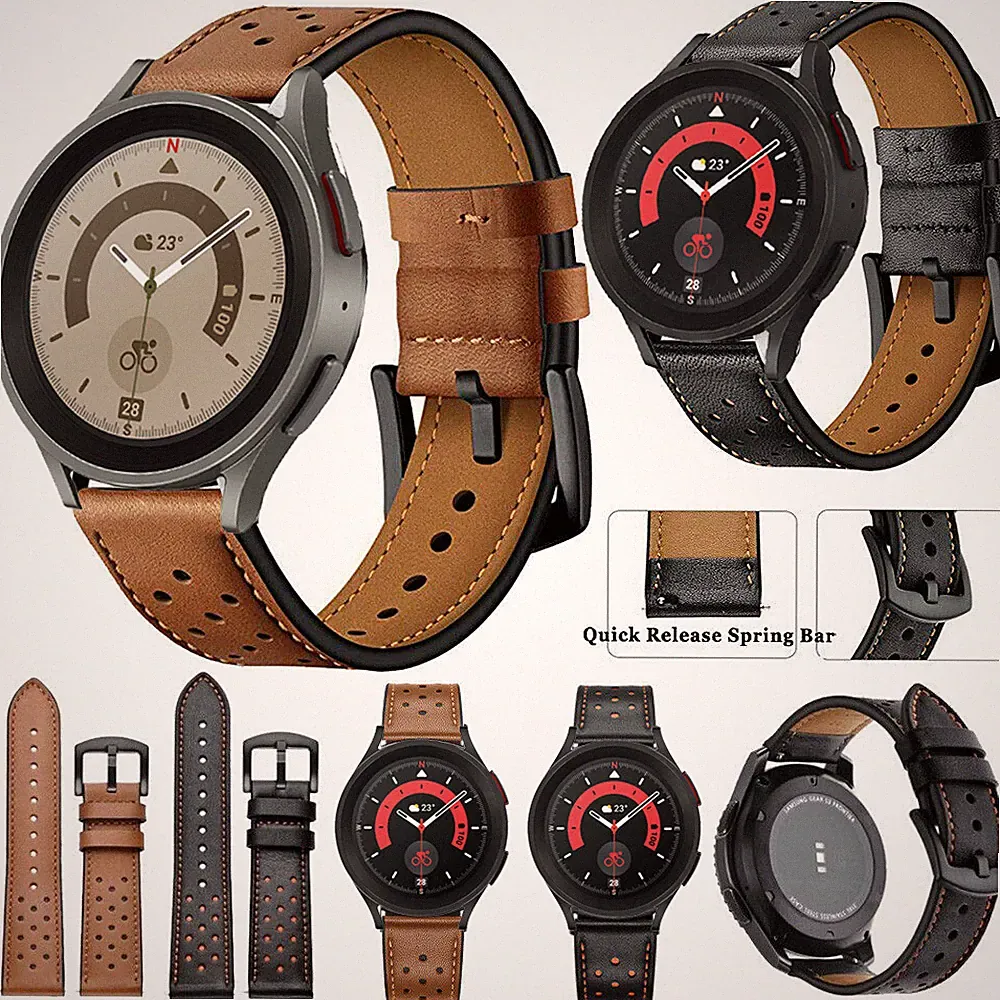 Vintage Dots Lederarmband Quick Fit Armband Für 20mm/22mm Smartwatch-Ersatzband