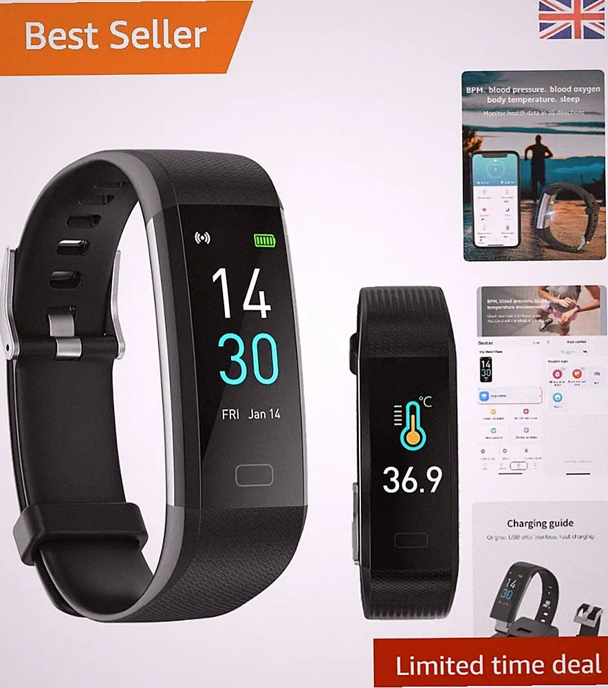 Wasserdichte Fitness Tracker Smartwatch mit Blutdruck & Herzfrequenz Funktionen