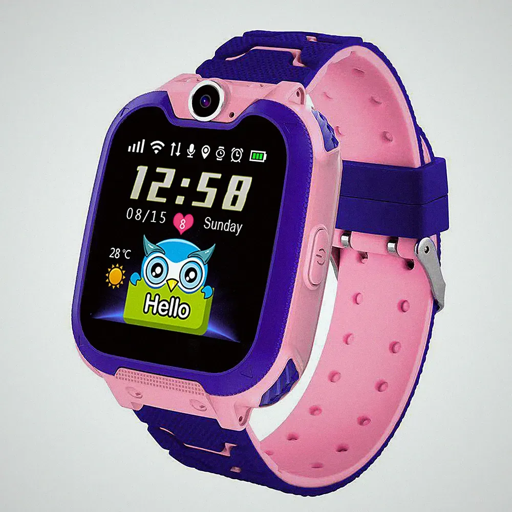 Wasserdichte pinke Kinder-Smartwatch mit GPS und Schulmodus