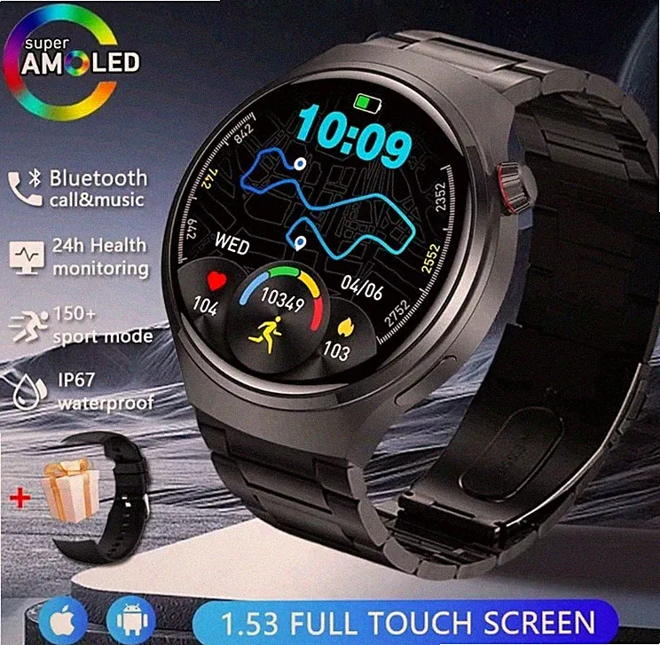 Watch 4 Pro GPSTrackinc Smartwatch für Herren Bluetooth-Anruf IP68 Wasserdichte
