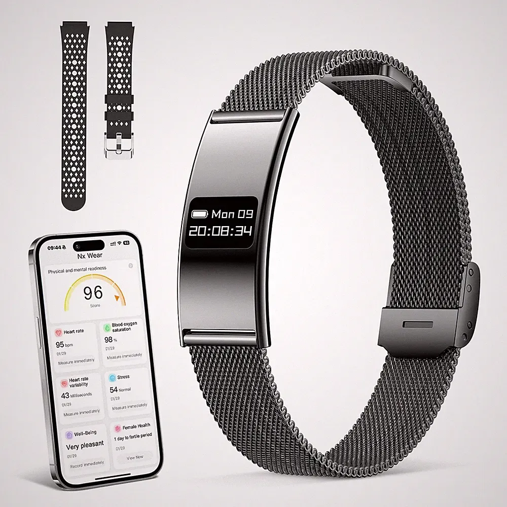 WeBeqer Fitnesstracker mit Schlafmonitor, Smartwatch für verstellbar, schwarz