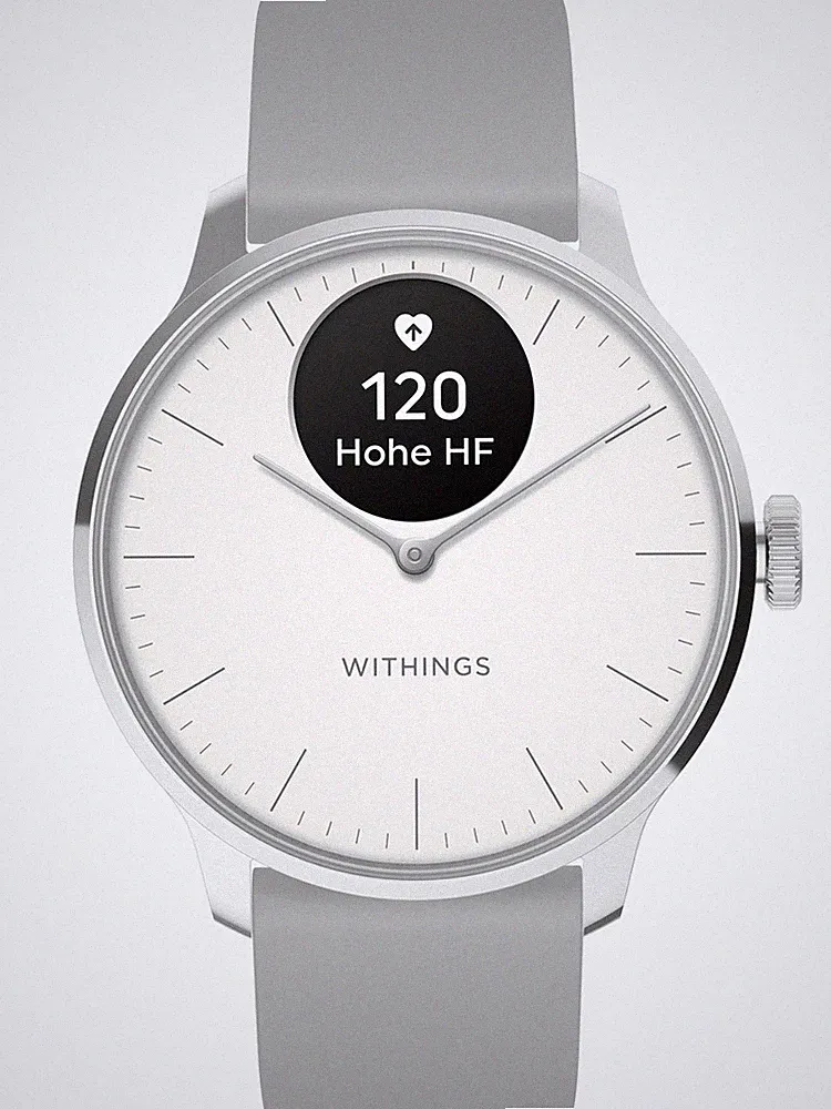 Withings HWA11-model 3-All-Int ScanWatch Light White 37 mm 5ATM Smartwatch Qu...