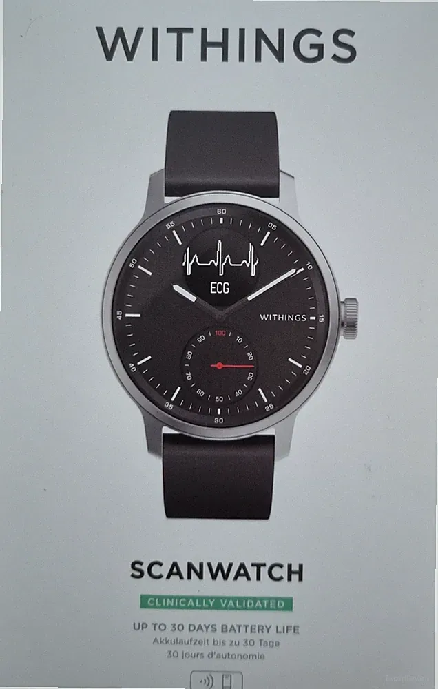 Withings ScanWatch Hybrid Smartwatch mit EKG, Herzfrequenz & Oximeter 42mm OVP