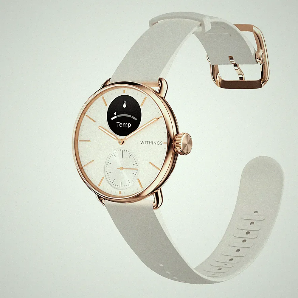 Withings ScanWatch Light 37mm Rosegold weiß Smartwatch #37568546