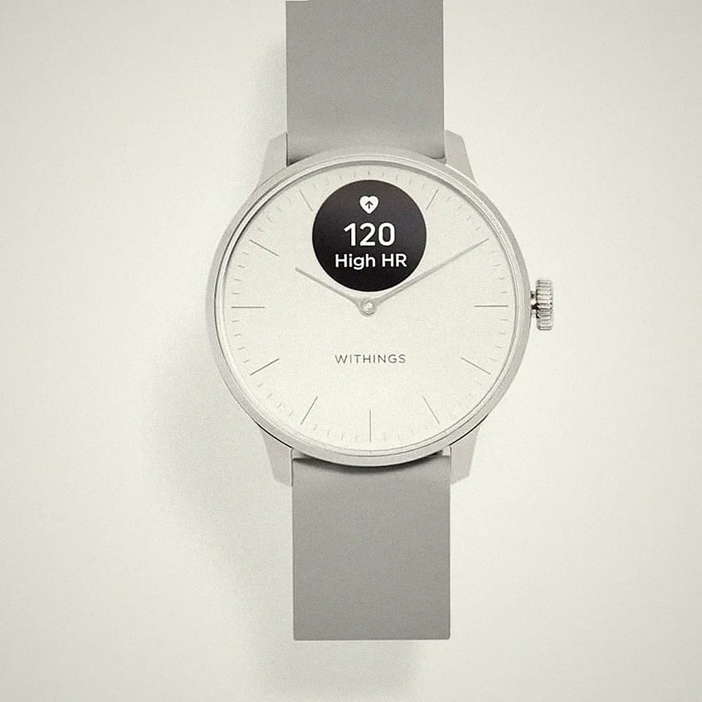 Withings ScanWatch Light Weiß Smartwatch Fitness Herzfrequenz Schlaf Tracker